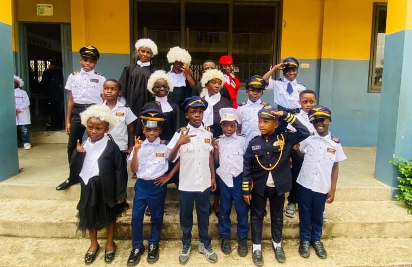 Divine International School pupils during Career Day: future lawyers and pilots.